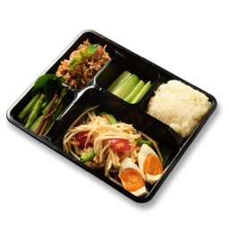 B1. ตำไข่เค็ม + ลาบหมู (ไม่ใส่เครื่องใน) + ข้าวเหนียวขาว