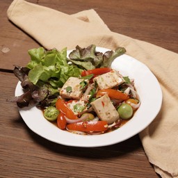 ยำปลาร้าหมูยอ