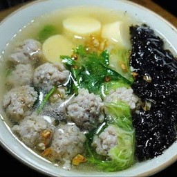 ต้มจืดเต้าหู้ หมูสับ+สาหร่าย ฟรีข้าว 1ถุง