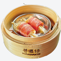 เบคอนพันเห็ดเข็มทองไก่