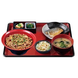 Beef yakiniku with grilled mackerel bento