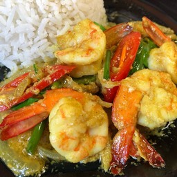 กุ้งผัดผงกะหรี่