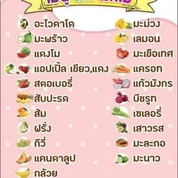 ผักผลไม้ปั่น (ไม่ใช่นมสด)