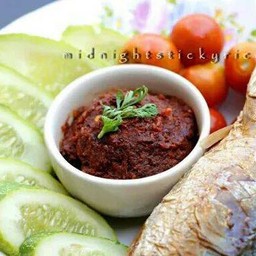 น้ำพริกแดง+ผัก จานเล็ก