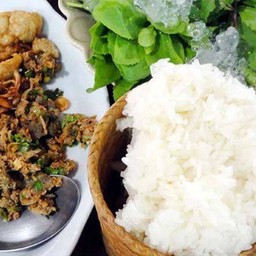 ลาบเป็ด ต้มเป็ด คอหมูย่าง ข้าวเหนียว2