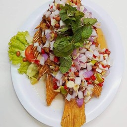 ปลาทับทิมทอด 3 k (สมุนไพร)