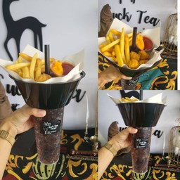 โค๊กขนาด 28oz. +ไก่ป๊อป+เฟร้นฟรายราดชีส