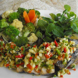 ปลาช่อนนึ่งลุยสวน