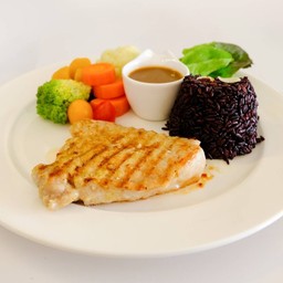 เสต็กพอร์คช็อพ ข้าวไรซ์เบอร์รี่