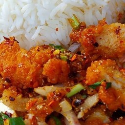 ข้าว+ไก่กรอบน้ำตก