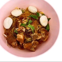 ลูกชิ้นหมู + หมูตุ๋น แห้ง แห้ง (ช+ต)