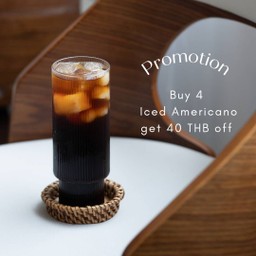 4 Iced Americano Get discount 40 THB