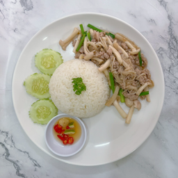 ข้าวราดผัดเห็ดรวม