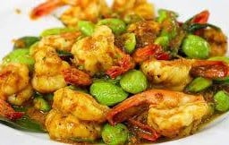 ผัดเผ็ดกุ้งสะตอ ไลน์แมน