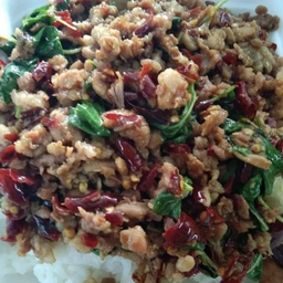 กะเพราหมูสับ(พริกแห้ง)