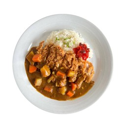 ข้าวแกงกะหรี่หมูทอด (หน้าร้าน 129 บาท)