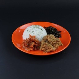 ข้าวไก่ทอด+ข้าวสวย+สาหร่าย