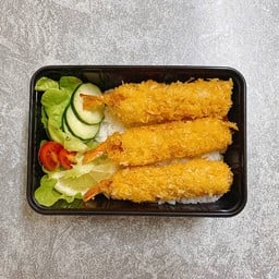 ข้าวหน้ากุ้งทอด