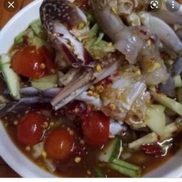 ตำแตงปูม้า+กุ้งสด(ปลาร้า)