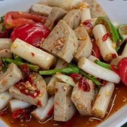 ตำไหลบัวหมูยอ(ปลาร้า)