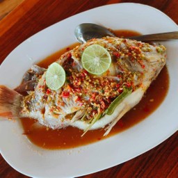 ปลาทับทิมนึ่งมะนาว