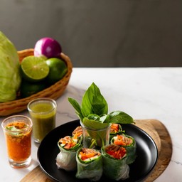 Grilled Soy Bacon Fresh Spring Rolls