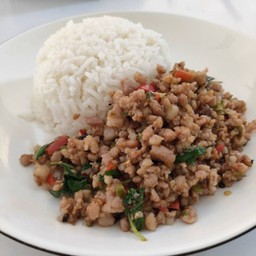 ผัดกระเพรา ราดข้าว