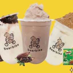 K.ชมพู่ หมีปั่นนม & ปังเย็น & กาแฟสด