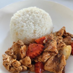 ผัดพริกไทดำ ราดข้าว