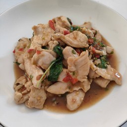 กระเพรา กับข้าว