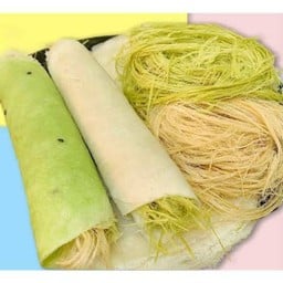 โรตีสายไหม+แผ่น รวม 2 สี ขาว+เขียว ชุดใหญ่