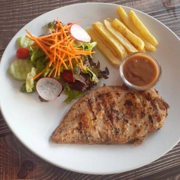 ชุดสเต็กไก่ อกไก่ไม่มีหนัง