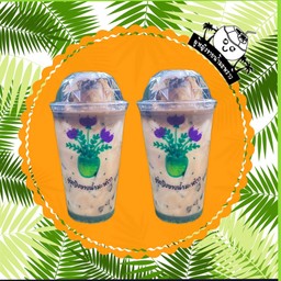 เฉาก๊วยมะพร้าวนมสดปั่น ขนาด 16 ออนซ์ 2 แก้ว