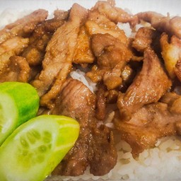 หมูเค็มราดข้าว