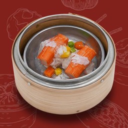 ปูอัดนึ่งซอสไข่ขาว