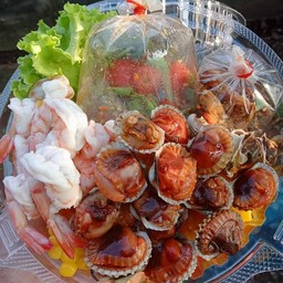 ตำข้าวโพดกุ้งสุกหอยแครง  ปลาร้า  1