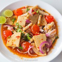 ยำปลาร้าหมูยอไข่แดง