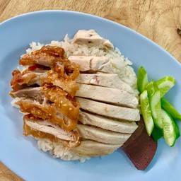 ข้าวมันไก่ผสม (ไก่ต้ม +ไก่ทอด)