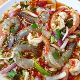 กุ้งสองสหาย กุ้งสด+กุ้งสุก