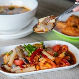 ตำไหลบัวกุ้งสด