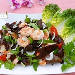 ยำเห็ดหูหนูกุ้งสด