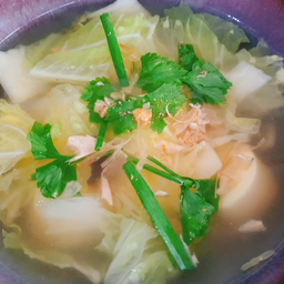 มังสวิรัติ_ต้มจืดเต้าหู้ไข่ผักกาดขาว