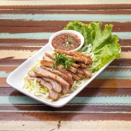 คอหมูย่าง ข้าวคั่ว