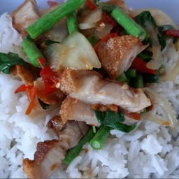 ข้าวกระเพราหมูกรอบ
