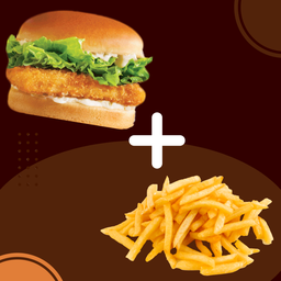 เบอร์เกอร์ ปลา + เฟรนฟราย