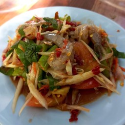 ตำกุ้งสด(ปลาร้า)