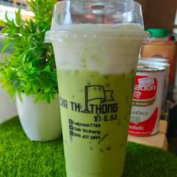 ชาเขียวเย็น ฟองนมสด