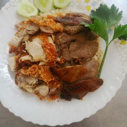 ข้าวมันไก่ทอด+ข้าวหน้าเป็ด