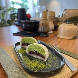 ไดฟุกุครีมมัทฉะถั่วแดงกวนโฮมเมด