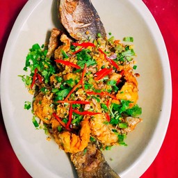 Fried Whole Snapper with Chili and Garlic